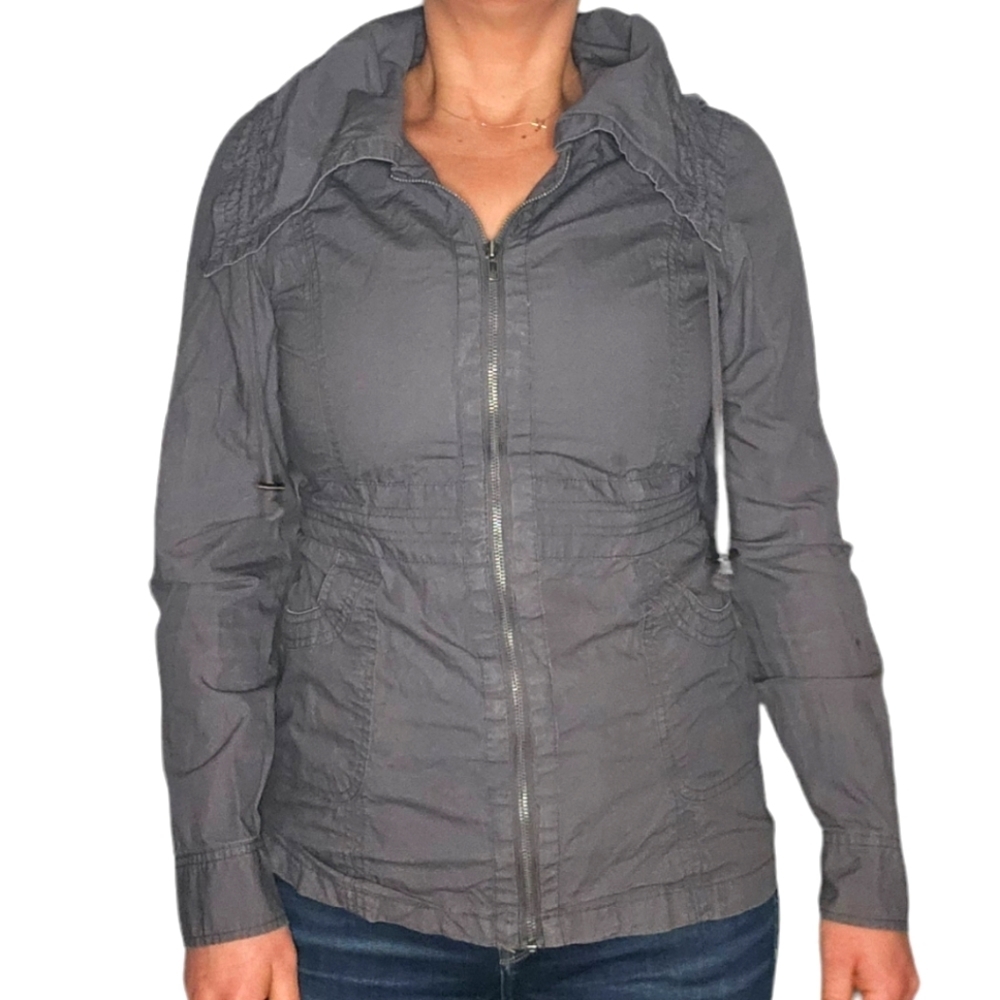 Decree Utility Zip Up Jacket Size Medium Grey - image 3